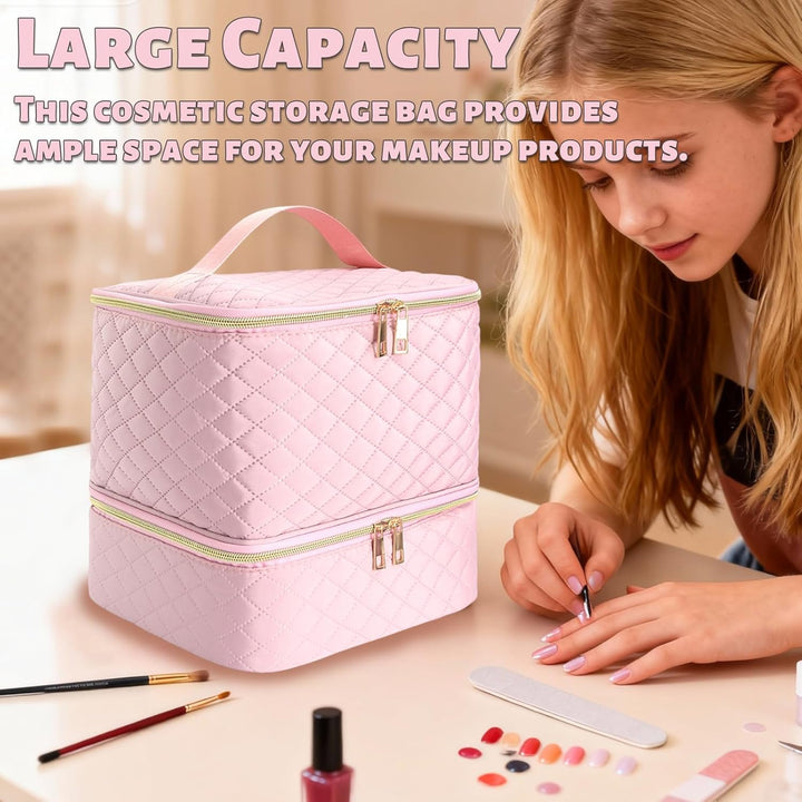 Nagellack Aufbewahrung Nagelkoffer Doppelschicht Tragbarer Nail Polish Organizer Nagellack Tasche fü