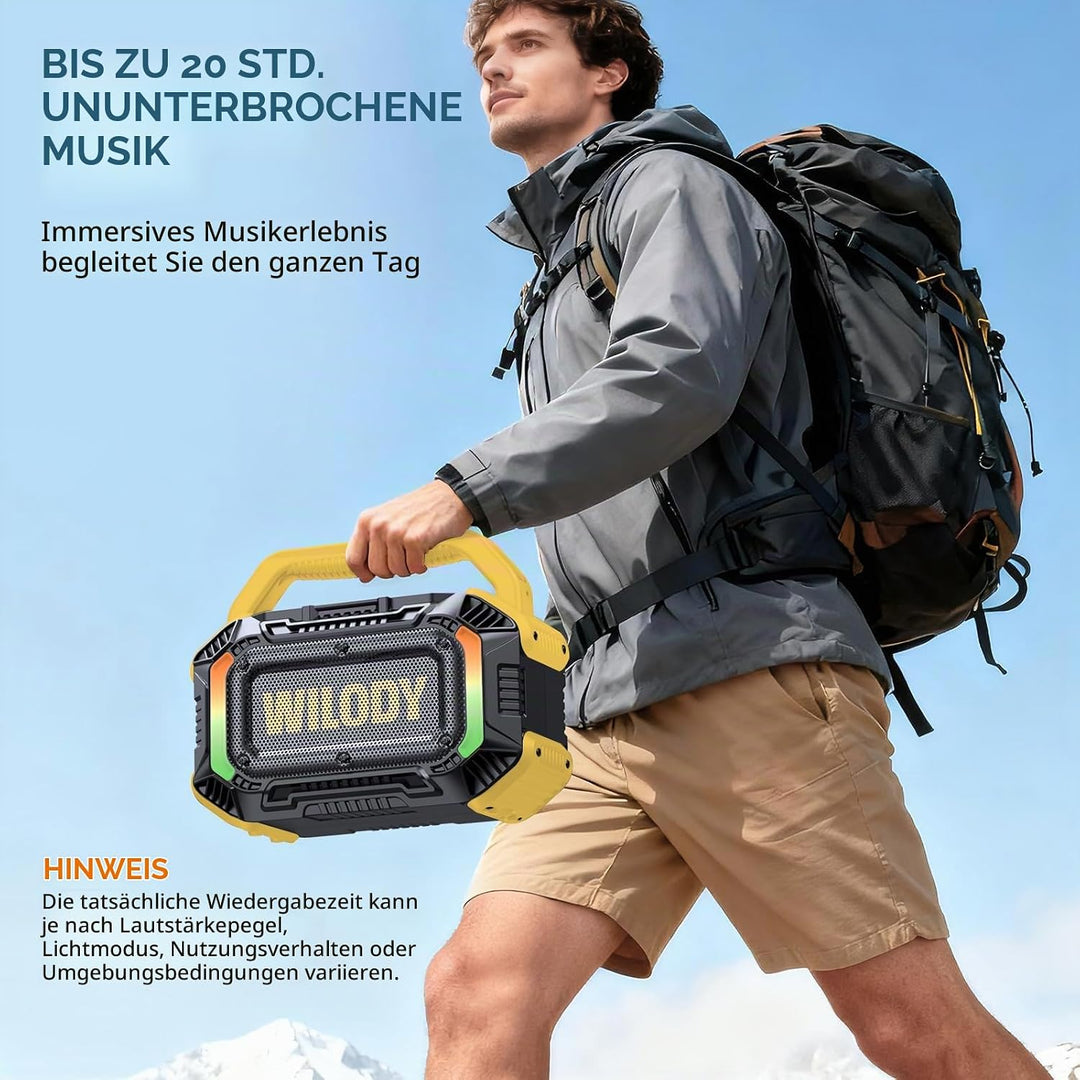 Wilody 100W Tragbare Bluetooth-Lautsprecher-Box,Bluetooth Lautsprecher mit Licht,Musikbox Bluetooth&