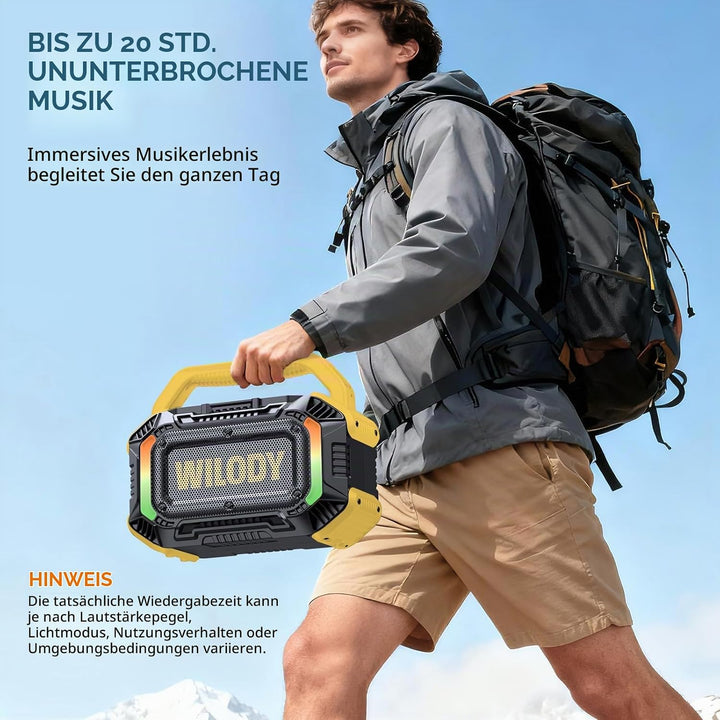 Wilody 100W Tragbare Bluetooth-Lautsprecher-Box,Bluetooth Lautsprecher mit Licht,Musikbox Bluetooth&