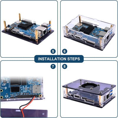 GeeekPi Orange Pi 5 Basic Starter Kit,Orange Pi 5 Case with 40mm Fan,Heatsinks,18W 5V 3.6A Power Sup