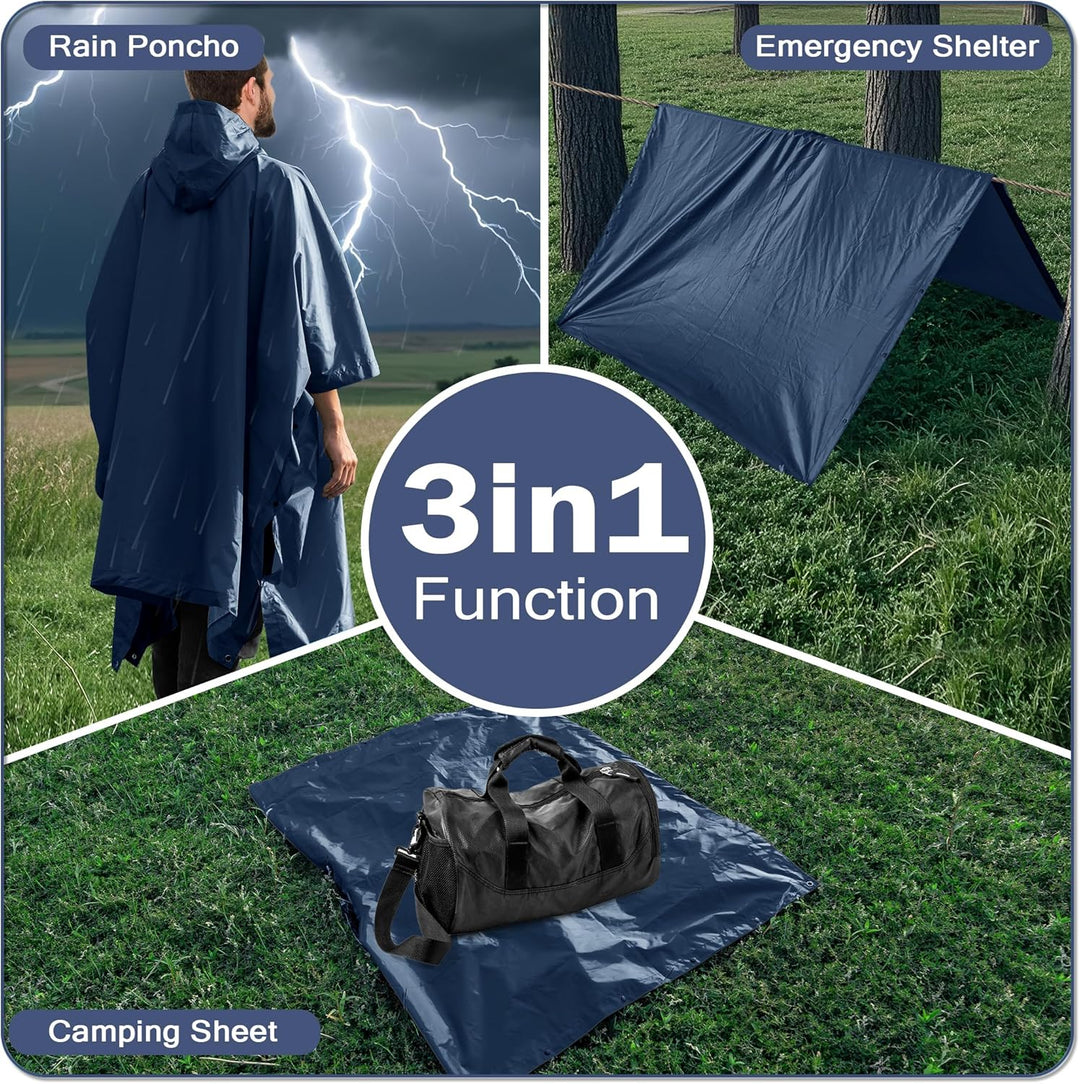Regenponcho Wasserdicht Regencape mit Kapuze Multifunktionales Regenmantel Wiederverwendbar Regenkle