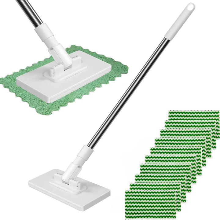 Wischmopp mit Druck-Klemm-System, Ohne Händewaschen, EIN Knopf zum Wechseln, Automatisches Klemmtuch