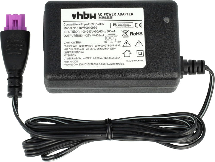 vhbw Netzteil kompatibel mit HP DeskJet 10, 15, 25; HP OfficeJet 26 Drucker - 200 cm