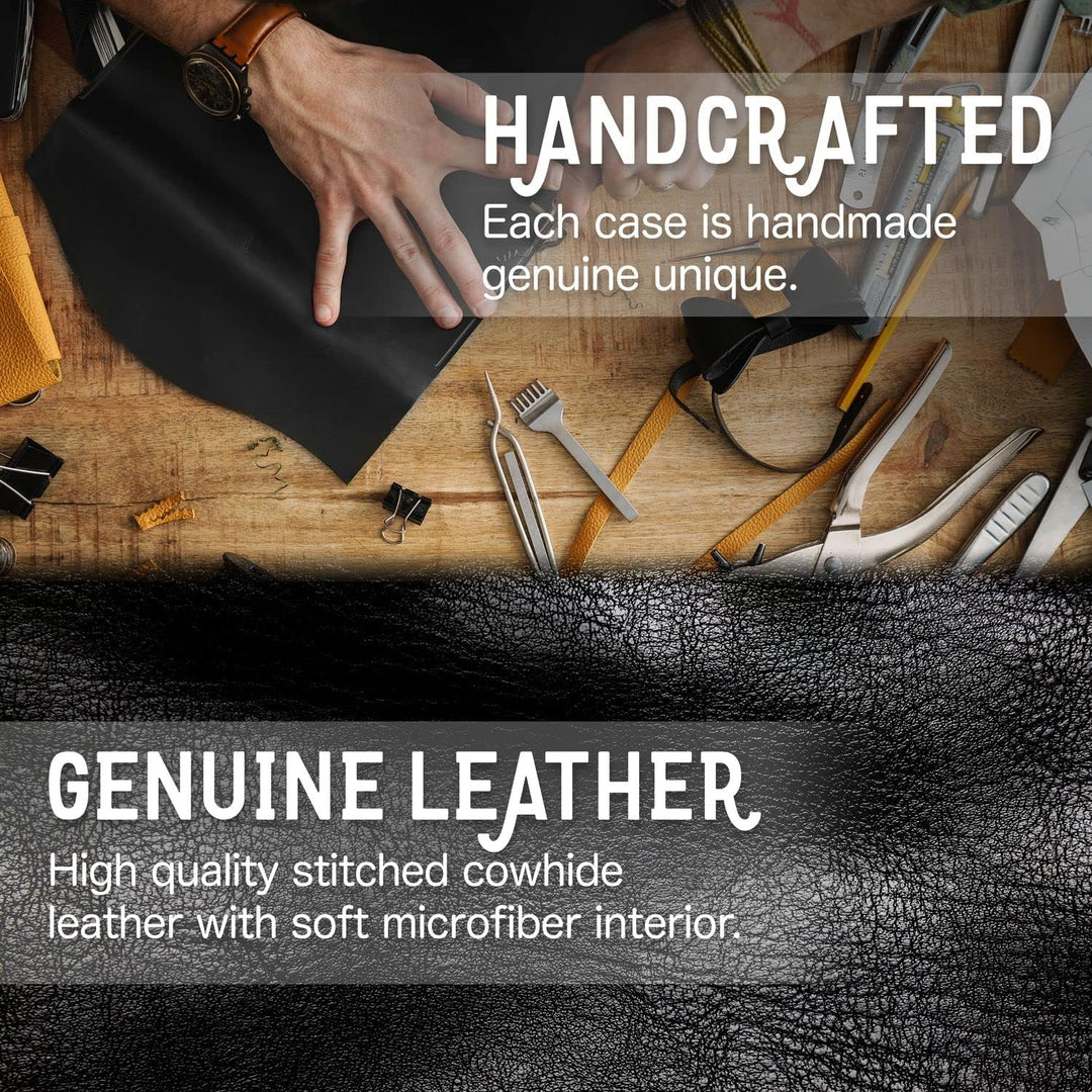 NALIA Echt-Leder Flip-Case kompatibel mit Samsung Galaxy S23 Plus Hülle, 360 Grad Bookcase, RFID-Sch