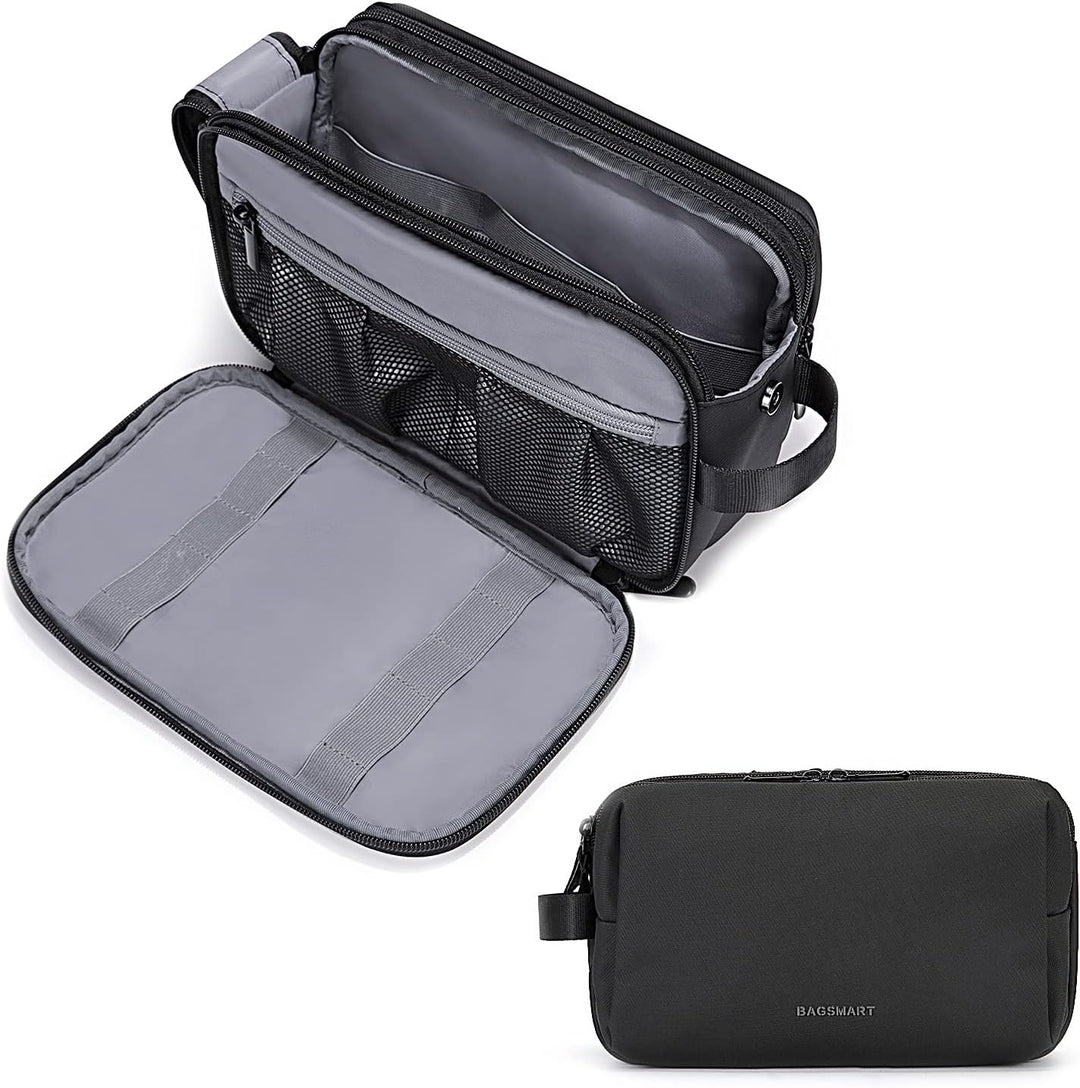 BAGSMART Kulturtasche für Herren,Travel Toiletry Organizer Dopp Kit Wasserabweisende Rasiertasche fü