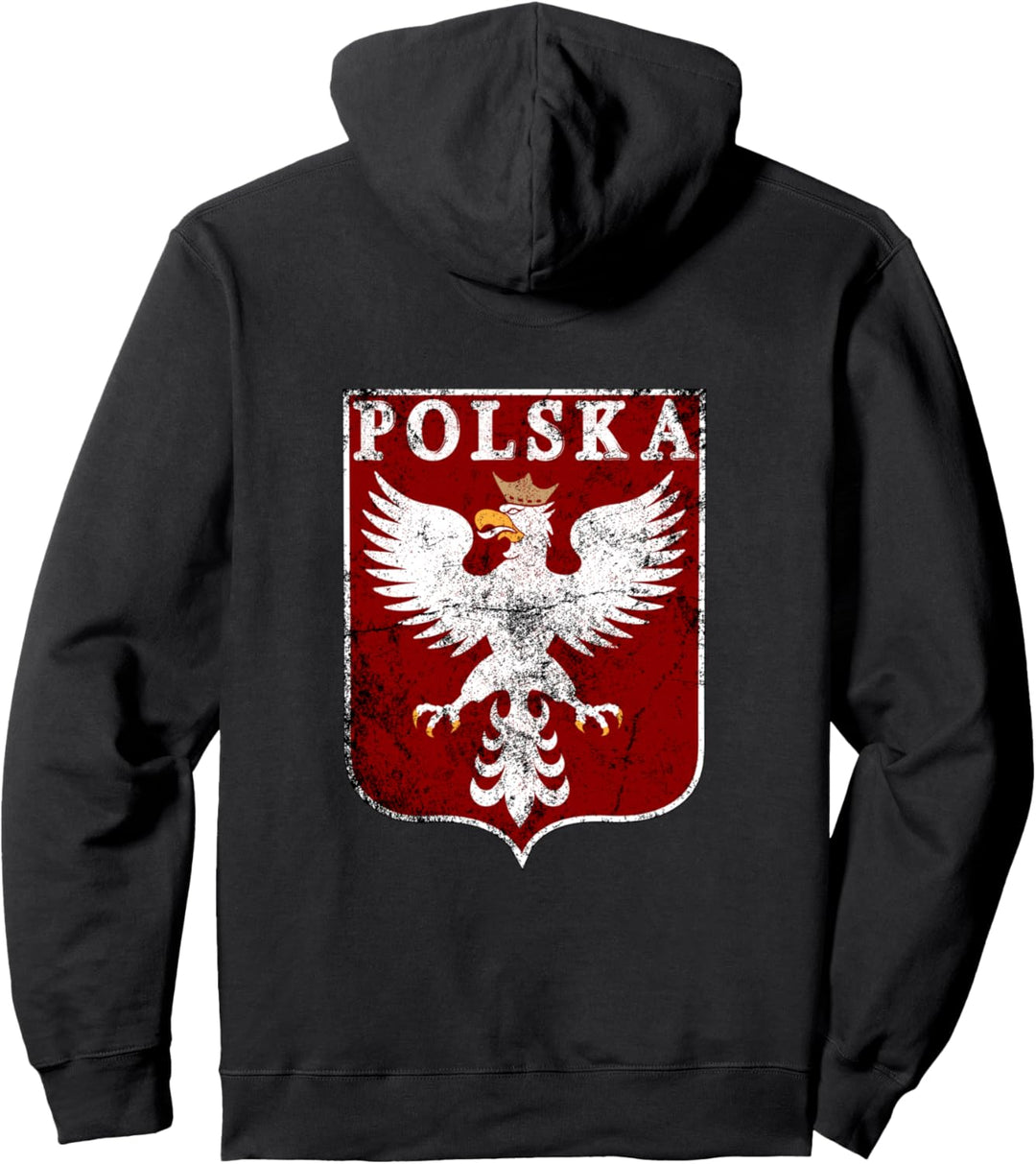 Polish Eagle Polish Crest Vintage Polska Eagle Poland Pullover Hoodie
