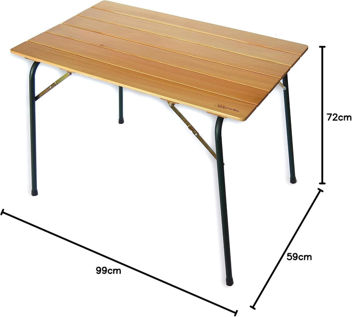 CASTELMERLINO 47 Klapptisch Camper Lärche cm 100 x 60 cm mit Tasche Nylon 60 x 100 Beine Grau und Ti