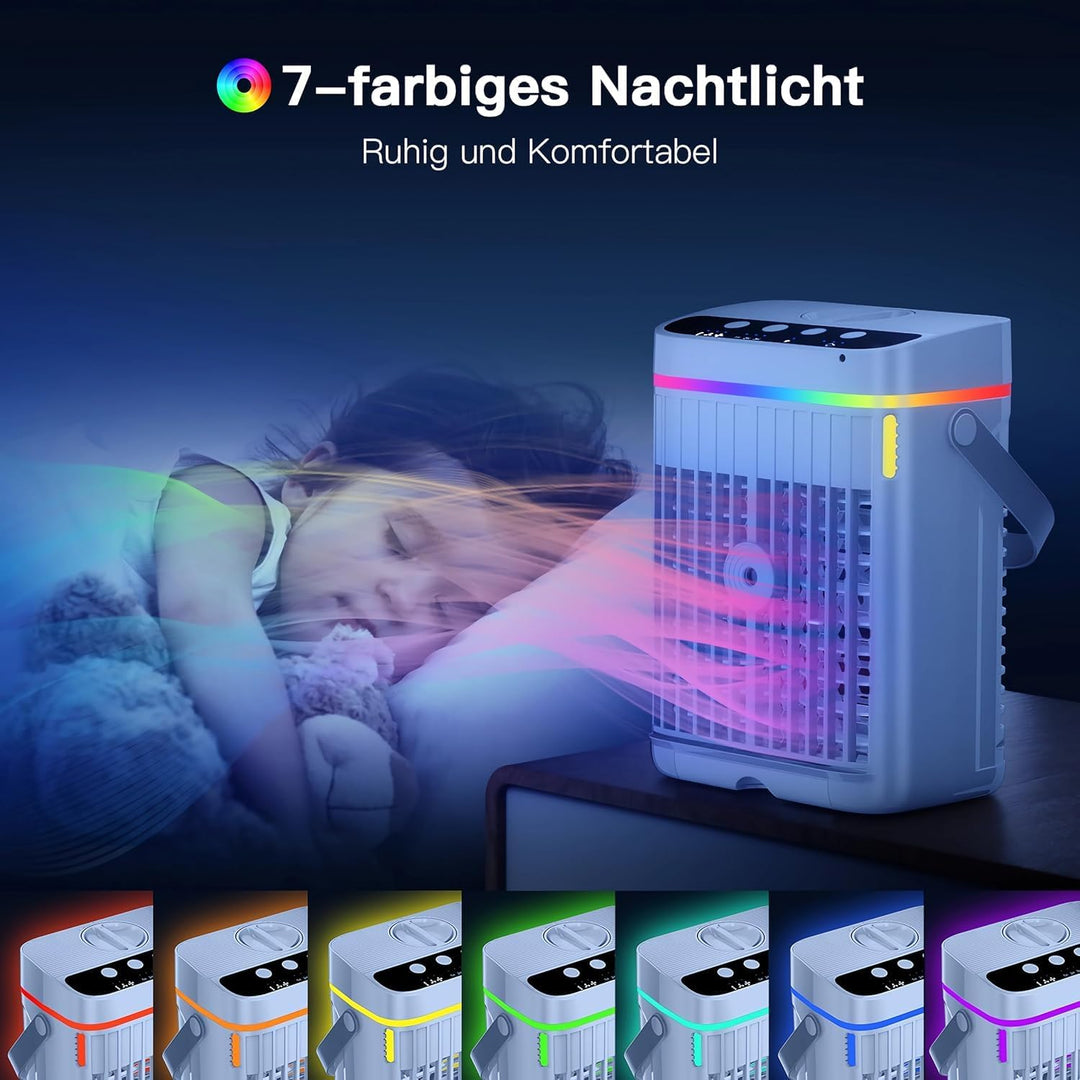 Mobile Klimaanlage, 4 in 1 Mini Klimaanlage mit Kühlen Nebel, Klimaanlage Mobil, klimagerät ohne abl
