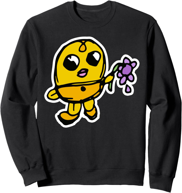 Nette Anime Kawaii Huhn japanische Super süsse lila Blume Sweatshirt