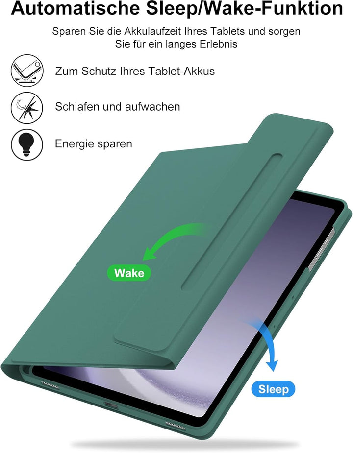 FOGARI Hülle mit Tastatur für Samsung Galaxy Tab A9 Plus 11 Zoll 2023 | Mit 7 Farben Beleuchtung Mag