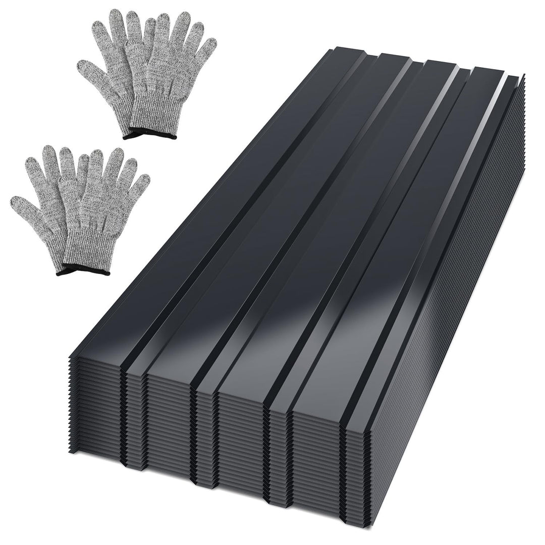 Trapezblech 24er Set, Dachplatten 115x45cm, 6m²,Trapezblech Anthrazit Verzinktem Metall,Wellblechpla
