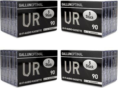 GALLUNOPTIMAL UR90 Audiokassetten 90 min. Leerkassetten 20er Pack