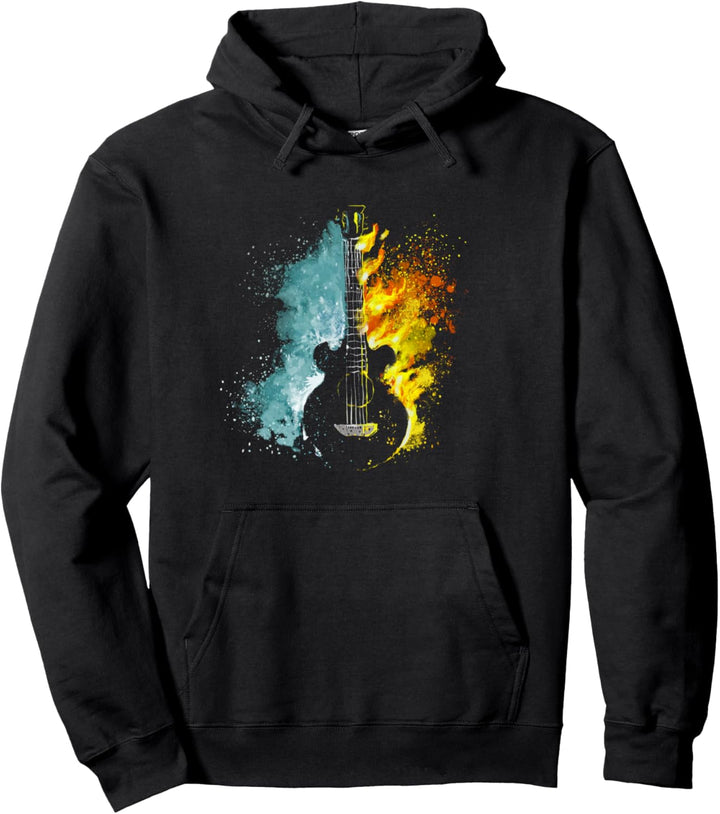 Vintage Feuer- und Wassergitarre für Männer, Frauen, Jungen Pullover Hoodie