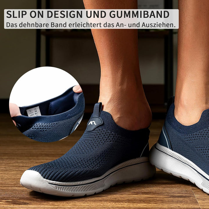 ODCKOI Sneaker Herren Ohne Schnuersenkel Slip-on Schuhe Mesh Atmungsaktiv Leicht Laufschuhe Sportsch