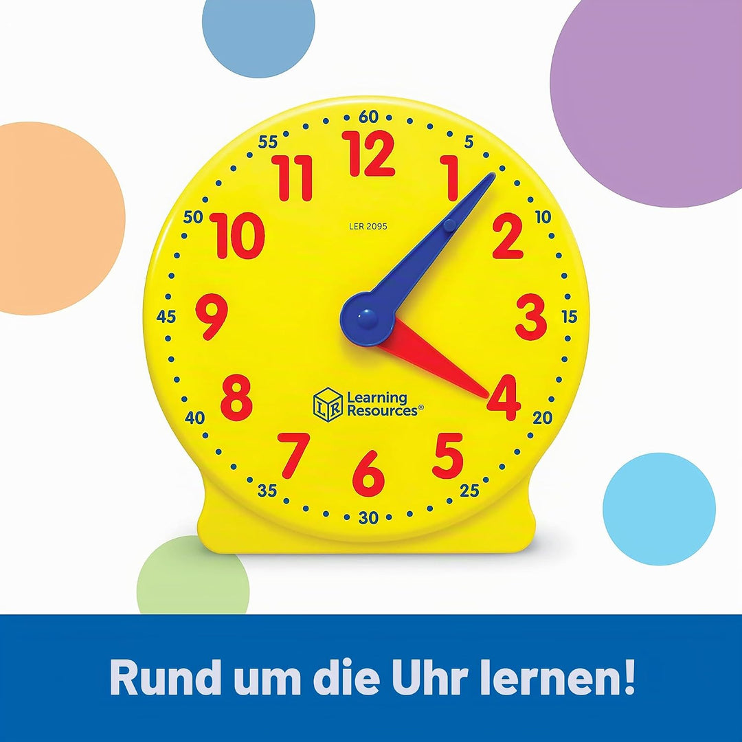 Learning Resources Big Time Lernuhr – Lernspielzeug zum Uhrzeit Lernen für Kinder ab 5 Jahren – 12-S