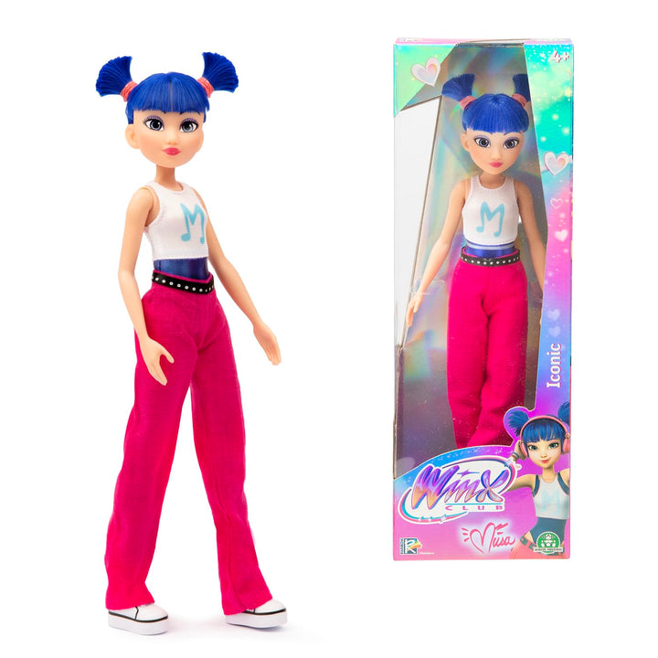 Winx Iconic Puppe – Musa, 27cm, bewegliche Gelenke, pinkes Haar, ikonisches Outfit – offizielles Win