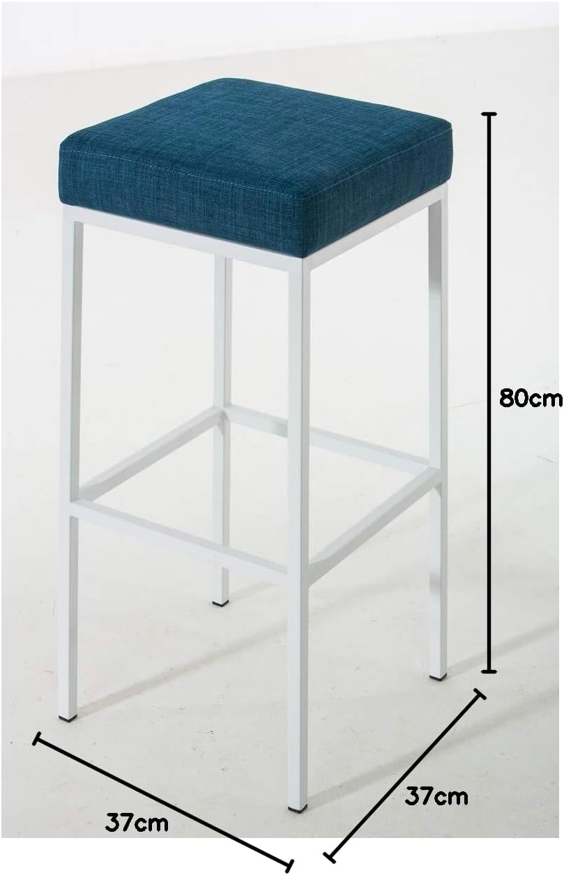 CLP Barhocker MONTREAL mit Stoffbezug | Thekenhocker mit einer Sitzhöhe von 80 cm | Gepolsterte Sitz