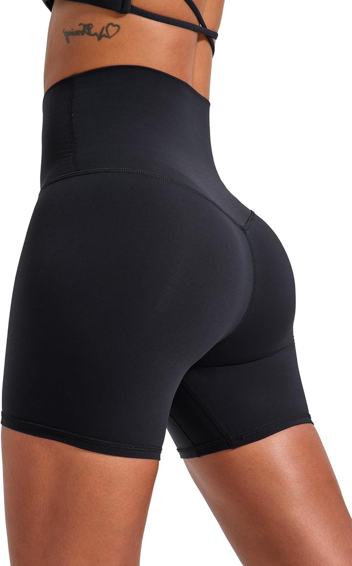 VOENXE Radlerhose Damen Kurze Hohe Taille, Anti Scheuern Kurze Hose Leggings, Blickdicht Shorts Spor