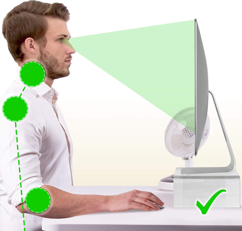 Duronic DM053 Monitorständer | 50 x 20 cm Acrylglasplatte | Bis 30 kg | Ergonomischer Bildschirmstän