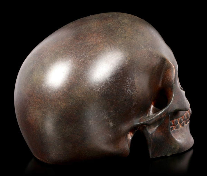 Figuren Shop GmbH Gothic-Totenkopf - rostfarben | Fantasy-Skull, handbemalt, H 13 cm