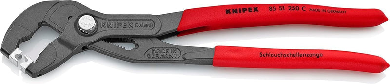 KNIPEX Schlauchschellenzange für Click-Schellen, KFZ, Chrom-Vanadium, atramentiert, 250 mm, 85 51 25