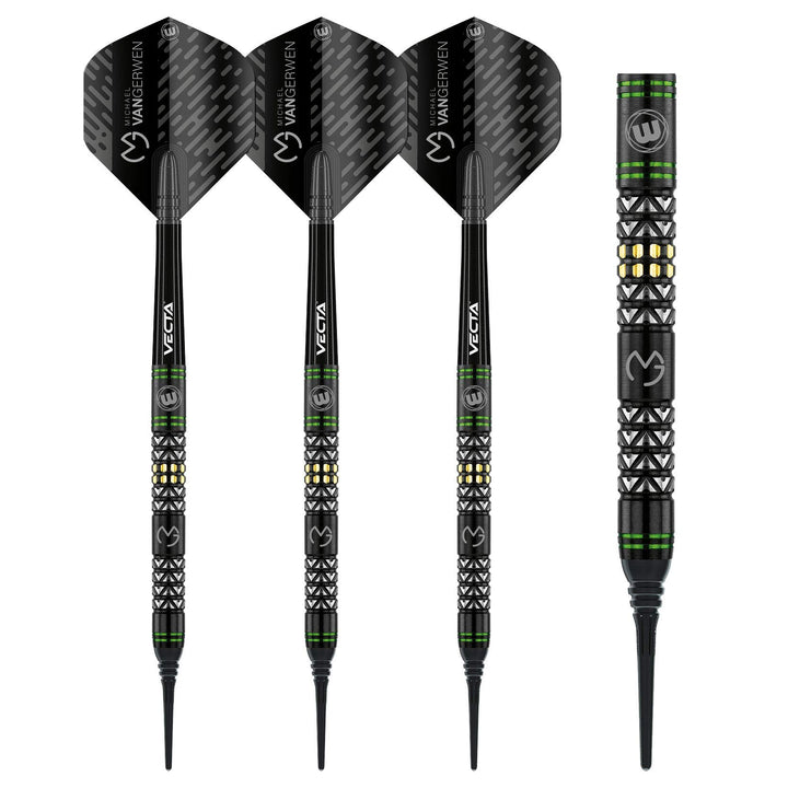WINMAU Michael Van Gerwen MvG Vantage Tungsten Softip Darts Set 18 Gram with Prism Flights and Vecta