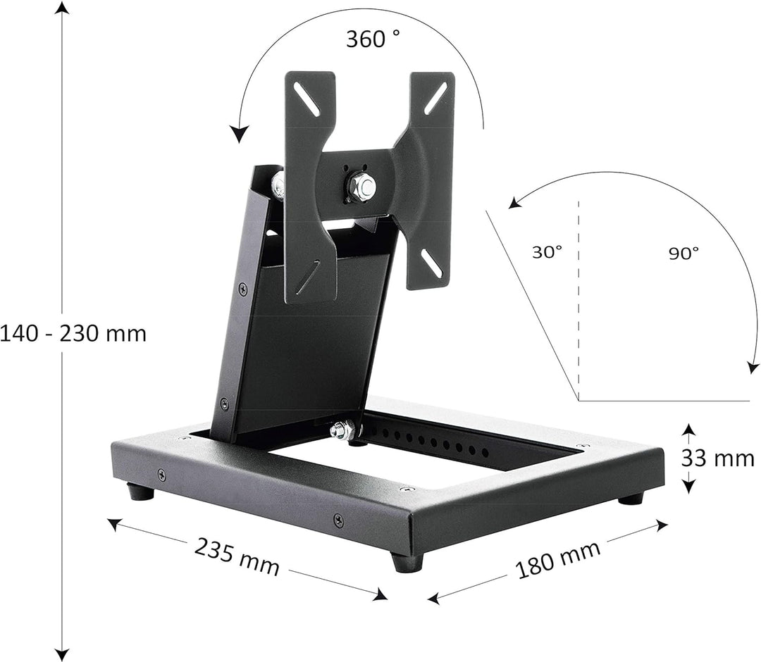 VSG24 Extreme Robuste Monitor Halterung, Flexible VESA 100x100 Tischhalterung, Bildschirm Standfuss