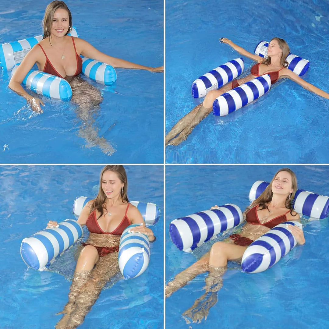 Pool Hängematte, 2 Stück Luftmatratze, Pool Spielzeug 4-in-1Aufblasbare Wasserspielzeug Pool Zubehör