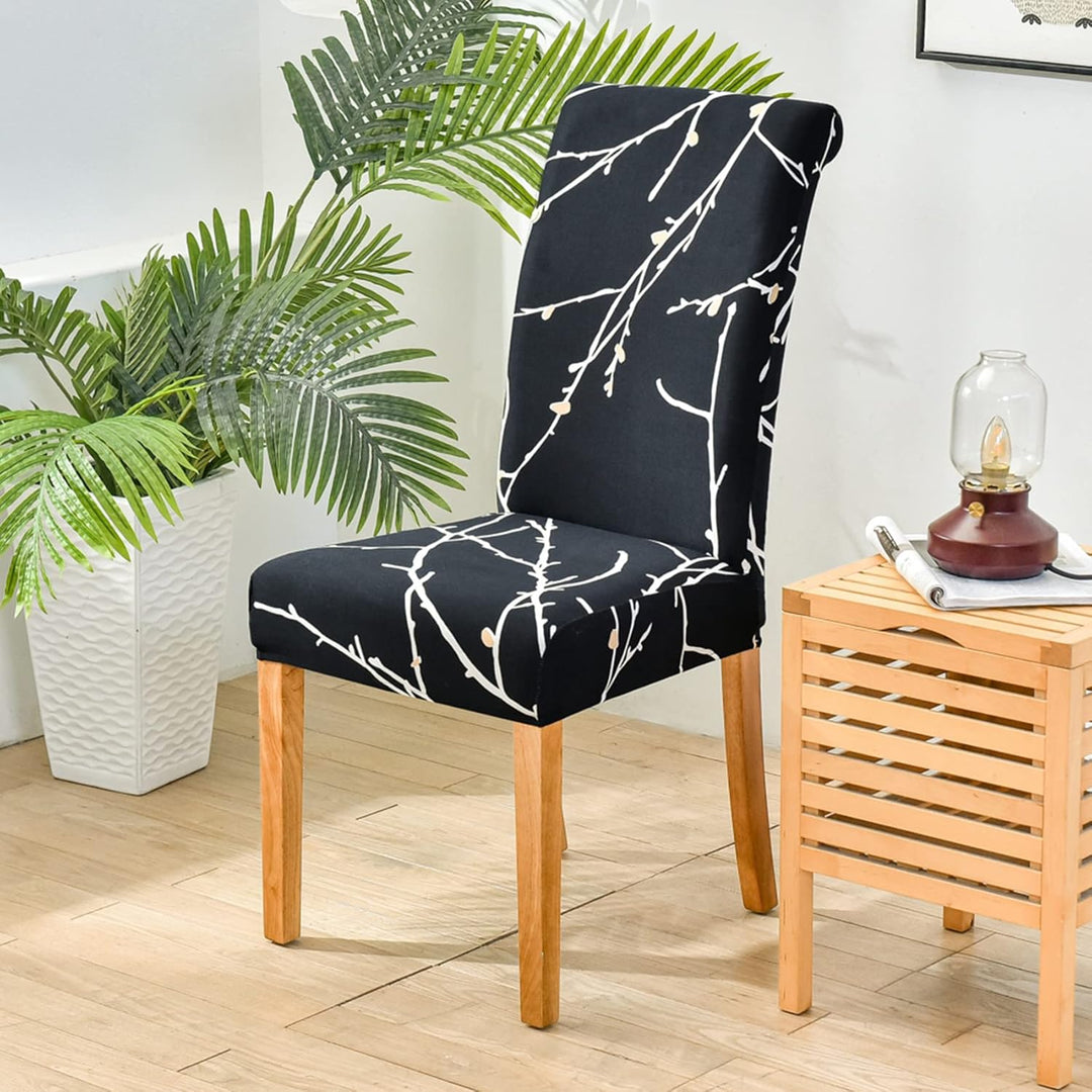 HZDHCLH Stuhlhussen 6er Set Stuhlbezüge Stretch abnehmbar, waschbar, Esszimmerstuhl-Schutzsitz für H