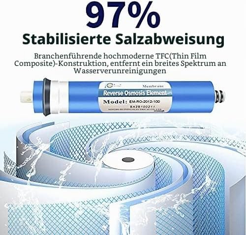 HUINING Umkehrosmosemembrangehäusesatz für Haushaltswasserfiltersystem (100GPD set) 100GPD Kit, 100G