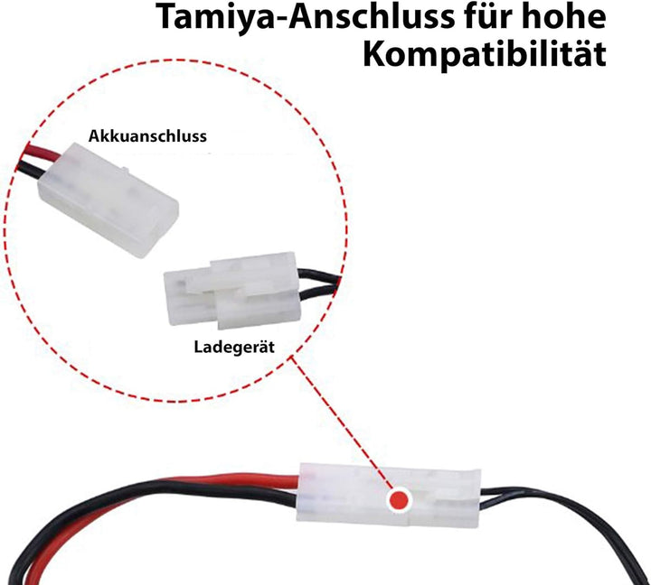 2800mAh 7.2V NI-MH Universal Akku kompatibel mit RC Boote, Panzer, Schiffe, Bagger, Fahrzeuge, LKW,