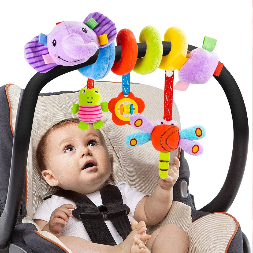 Kinderwagen Spielzeug, Baby Activity Spirale Spielzeug mit Rassel, Hängendes Spiral Plüsch Spielzeug