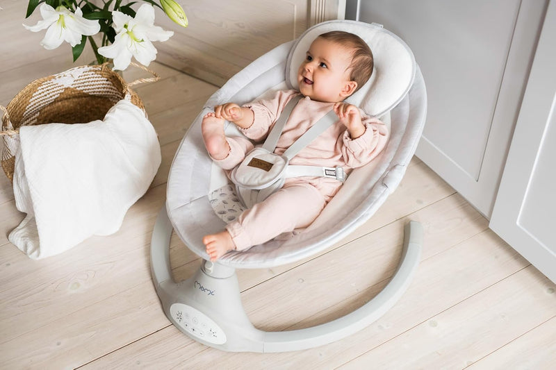 Momi KENANI Babywippe für Kinder bis 9 kg, klappbar, mit Fernbedienung & Bluetooth zum Verbinden mit