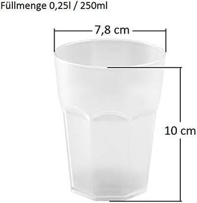 Engelland 20x Kunststoffbecher Trinkbecher Party-Becher Plastikbecher Trink-Gläser Mehrweg Coktailbe