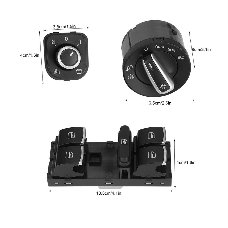 KIMISS 6Pcs Auto Scheinwerfer Rückspiegel Power Windows Switch Button Control