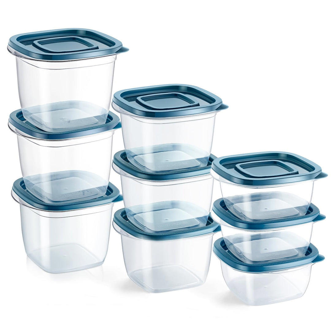 EFISH 9PCS Rechteck Kunststoff Portion Box Sets mit Deckel.Food Aufbewahrungsbox, Behälter Sets, Leb