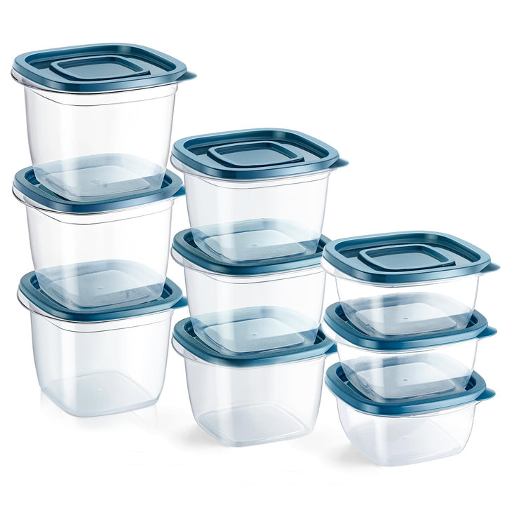 EFISH 9PCS Rechteck Kunststoff Portion Box Sets mit Deckel.Food Aufbewahrungsbox, Behälter Sets, Leb
