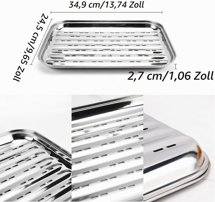 2 Stück BBQ Grillschalen Aus Edelstahl Grillschale Grillschale Edelstahl Grillkorb Wiederverwendbare