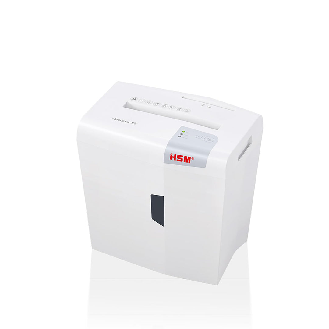HSM 1044121 shredstar X8 Aktenvernichter, Sicherheitsstufe P-4, 8Blatt(Partikelschnitt)mitCD-Schredd