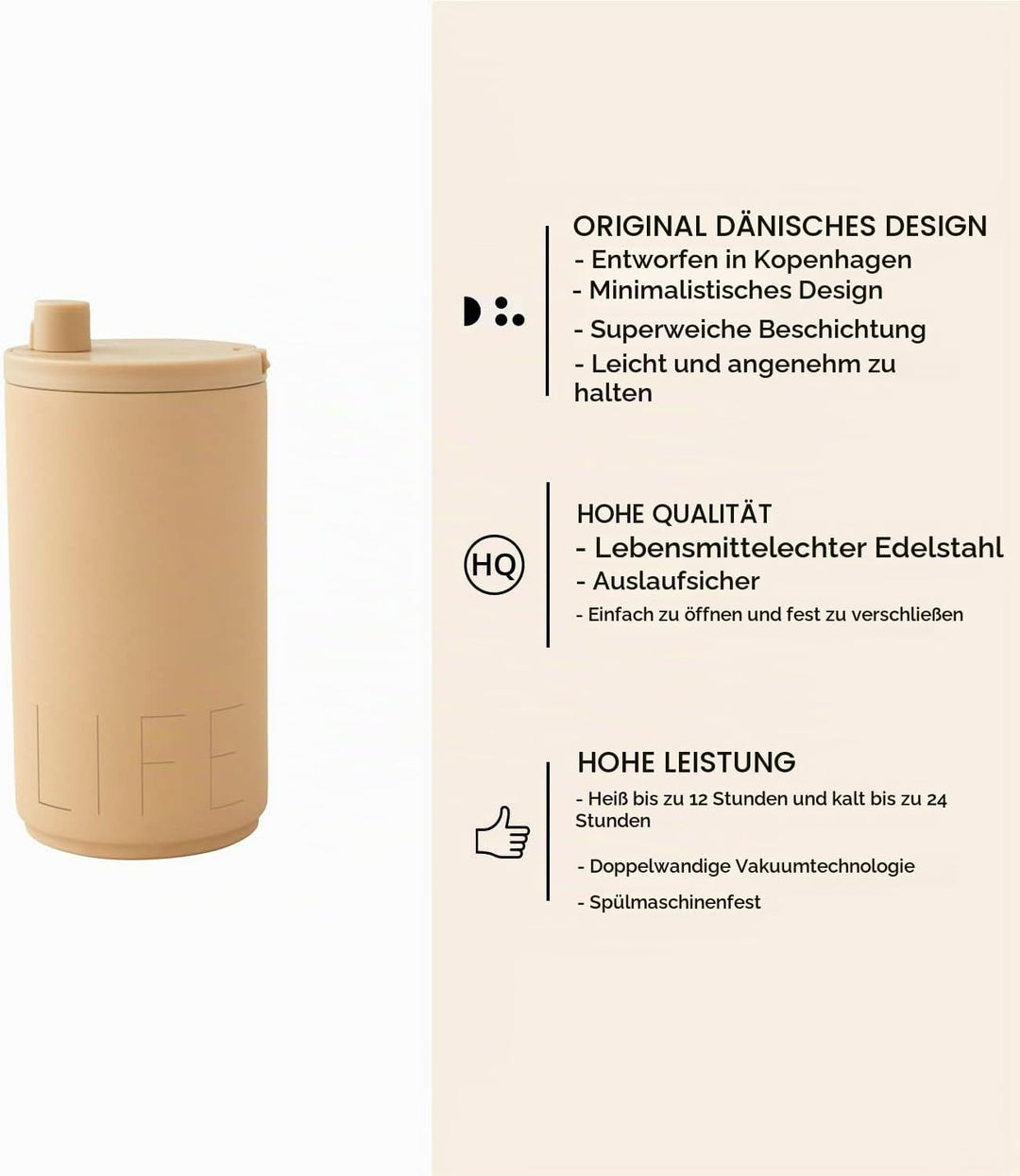 Design Letters Thermobecher 350 Ml | Kaffeebecher To Go Kleine Geschenke für Frauen | Weihnachtsgesc