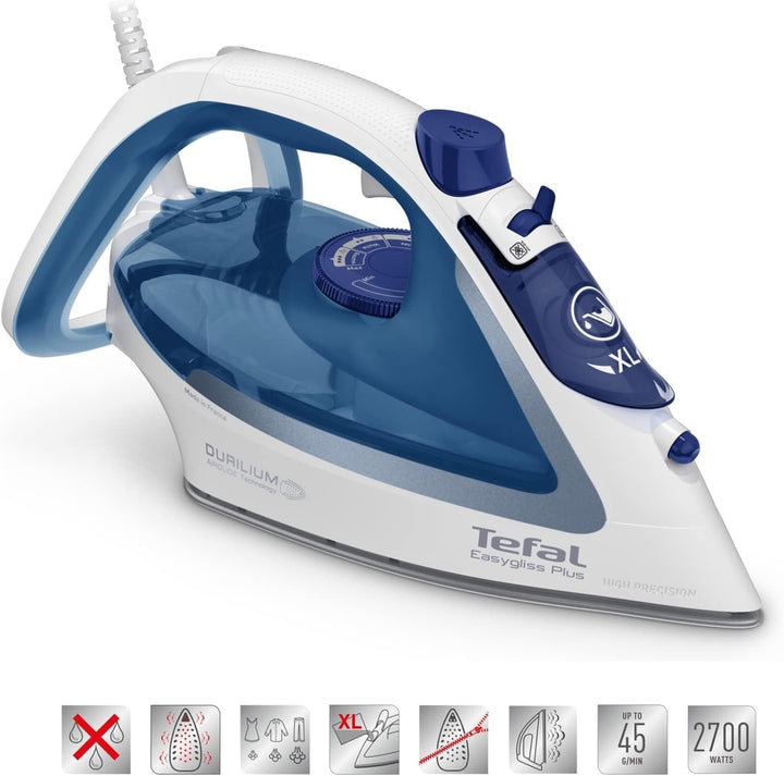 Tefal FV5751 Durilium Plus Bügeleisen Dampfbügeleisen, 220g Dampfstoss, 2700W, Testsieger 2019 beste