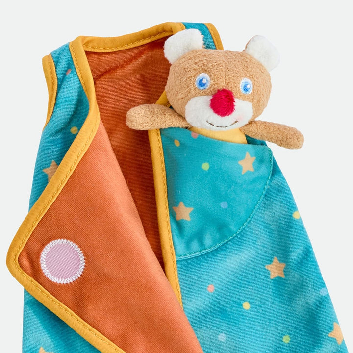 HABA Puppen-Schlafset Träum schön – Puppenschlafsack mit Mini-Teddy, für 30 cm Puppen, Waschbar bei