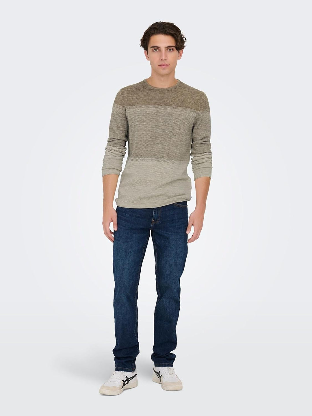 ONLY & SONS Herren Pullover ONSPANTER S M L XL XXL Schwarz Grau Blau Baumwolle S Chinchilla/Detail:g