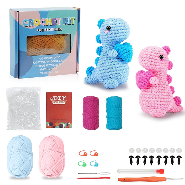 Jinfanshurich Häkelset für Anfänger, Komplettes Crochet Set mit Videoanleitung, Einfaches DIY Häkelt