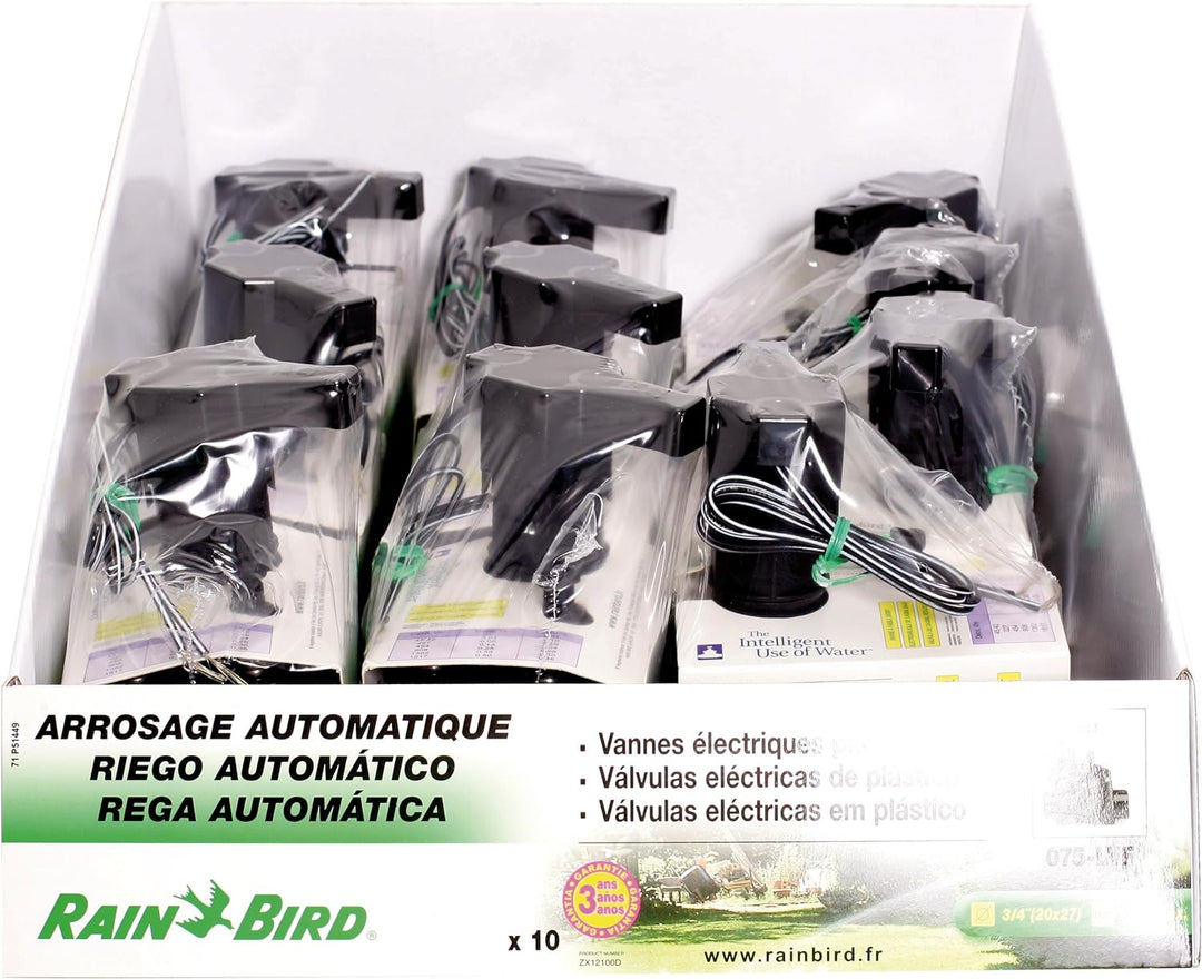 Rainbird ZX12100D Elektroventil, weiblich, 3/4 Zoll, speziell für Bewässerung/Tropfen, Schwarz, 14,0