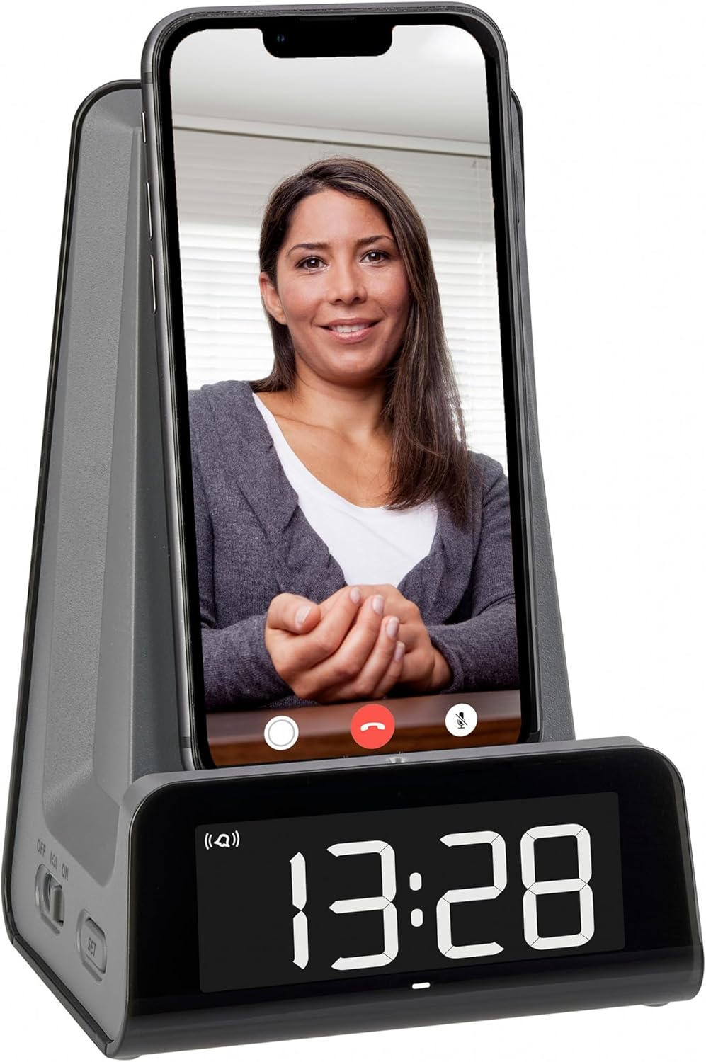 TFA Dostmann 2 in 1 Induktive Ladestation ICONcharge, 60.2033.10, für Smartphones, Kabelloses Laden,