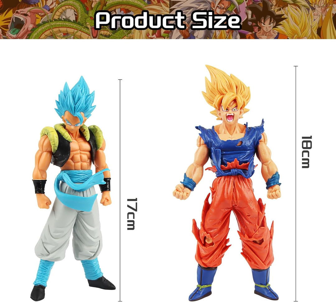2 Stück Go-ku Figuren, Go-ku Anime Figur Statue 18cm, Super Saiyajin Actionfiguren, Go-ku Figur für