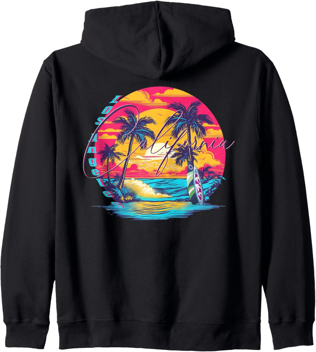 Los Angeles California Beach, Surfer Retro Rückendruck Kapuzenjacke