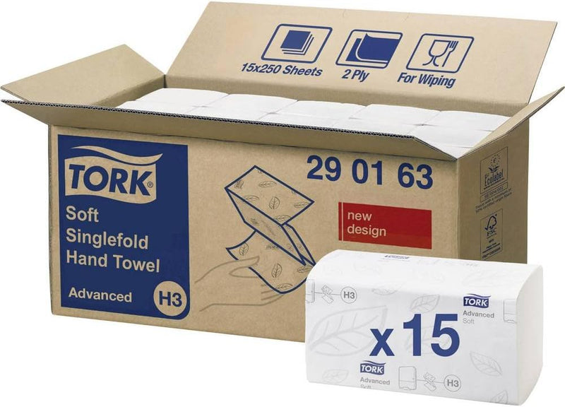 Tork Zachte Z-vouw Handdoek 2-laags Wit H3 Advanced