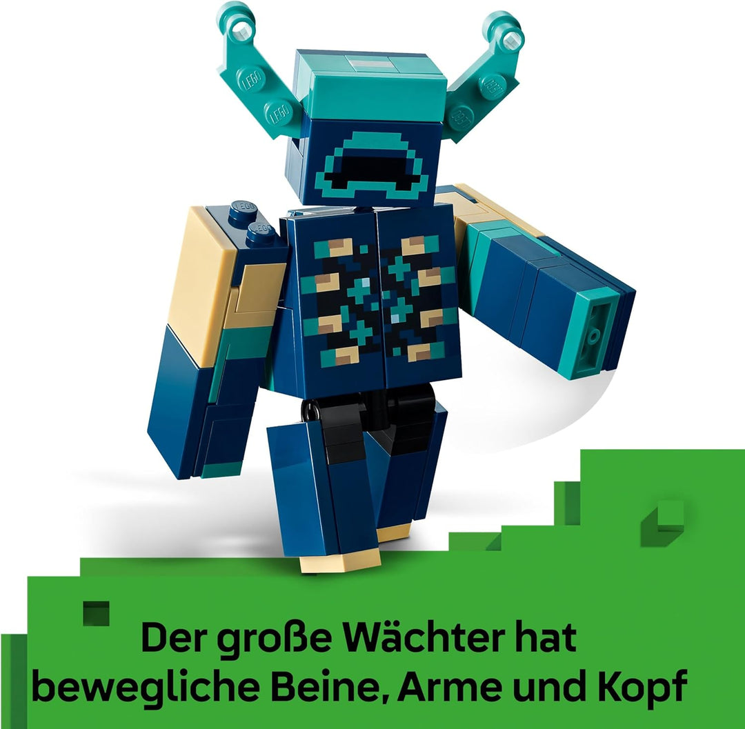 LEGO Minecraft Begegnung mit dem Wächter - Spielzeug mit stummen Ranger Minifigur und beweglicher Mo
